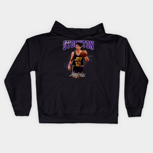 John Stockton Utah Basketball Legend Signature Vintage Retro 80s 90s Bootleg Rap Style Kids Hoodie